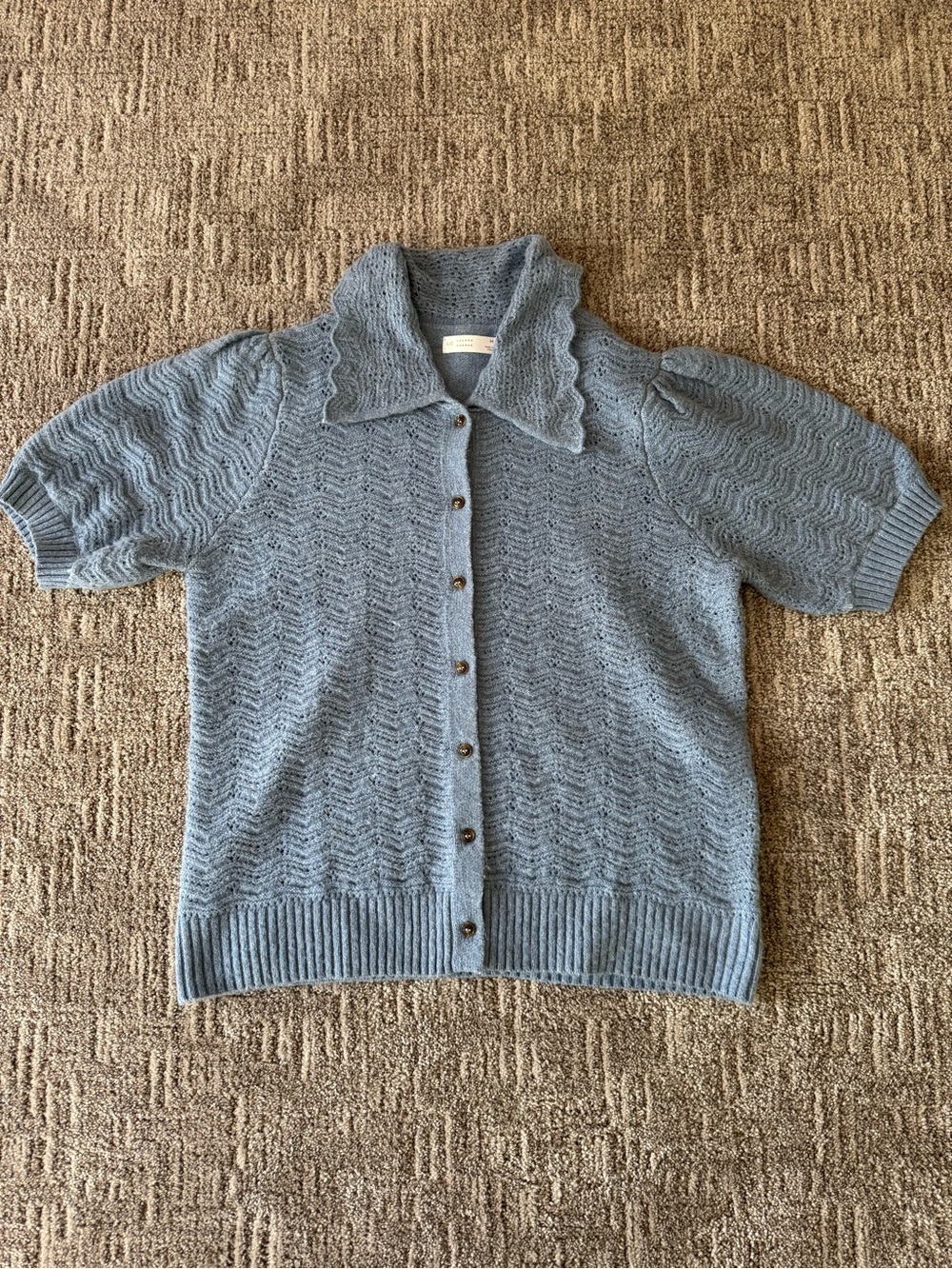 LC Lauren Conrad Powder Blue Short-Sleeve Button Cardigan